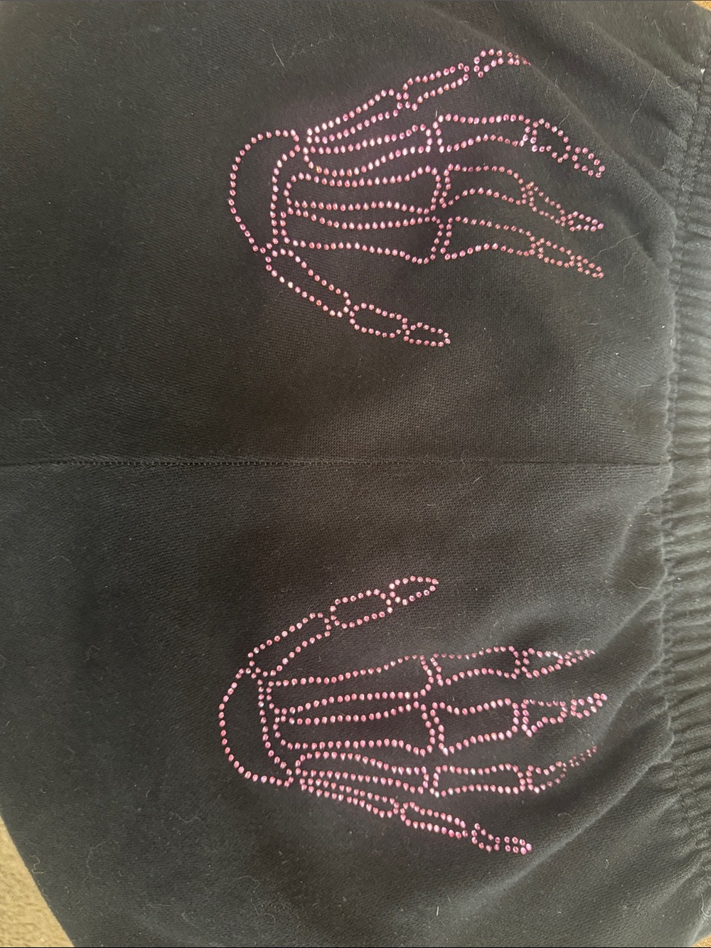 Victoria’s Secret PINK rhinestone skeleton hand sweatpants Y2K size L